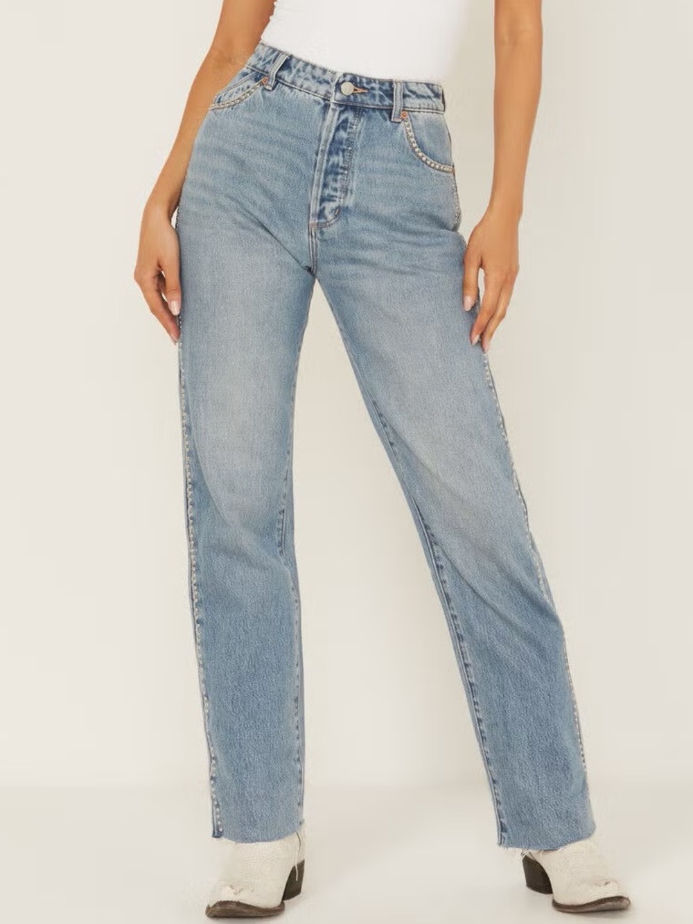 Rolla’s x AC/DC 90s Relaxed Stud Jeans Vintage Blue 27 NWT
